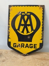 Vintage AA Garage Enamel Advertising Sign Mancave-Classic car - garage -workshop