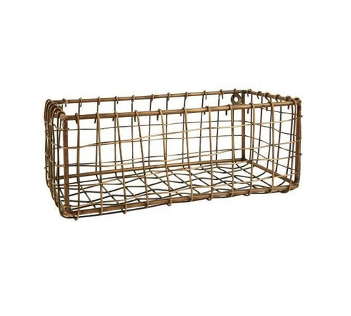Metal wall basket gold finish - basket,