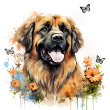 5x 18x18 cm Leonberger car