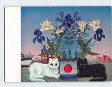 Postcard 3 Cats at the Port By