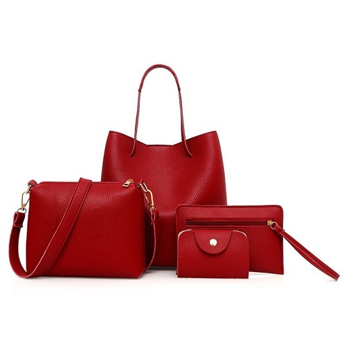 4pcs ladies faux - leather, tote