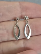 Sterling Silver Kit Heath 99 Oval Stud / Dangle Drop Earrings