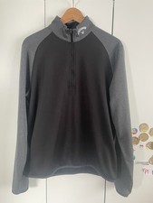 Callaway 1/4 Zip Golf Jumper Sweatshirt Opti-Dry Medium Black Grey