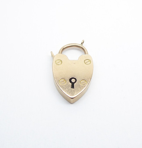 9ct gold padlock working - 9ct, plain