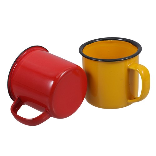 2pcs enamel water cups - enamel, vintage