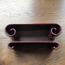 A Pair of Vintage Rosewood Bonsai Stands Largest 9 x 18cm