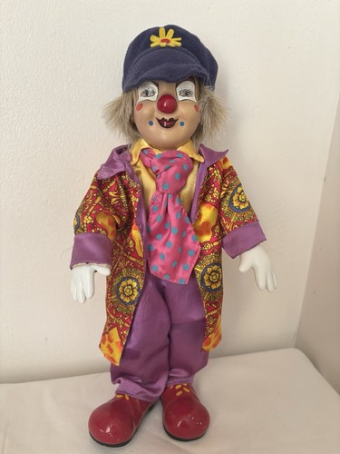 Porcelain clown doll - porcelain,