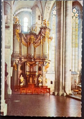 Postcard church organ - postcard, pipes