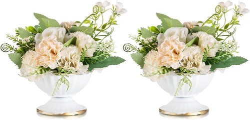White flower arrangements urn - white,