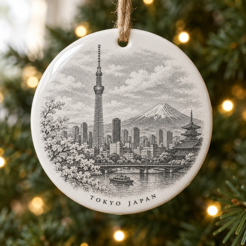 Tokyo japan christmas ornament - christmas,