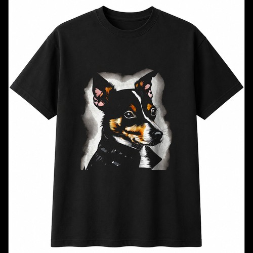 Greyscale rat terrier torn - rat,