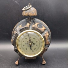 Vintage MCM Wooden Desktop Thermometer Metal Feet Marques Bernal Spain H16.5cm