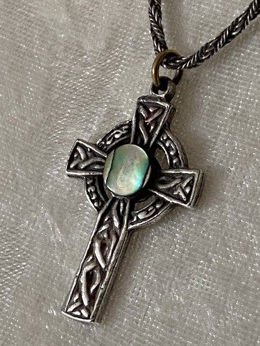 Abalone shell celtic - abalone, cross