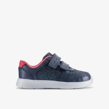 Clarks Girls Ath Sonar Toddler Navy Riptape,Trainers Leather Casual