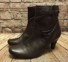 Womens Barratts Brown Leather Zip Fastening High Heel Ankle Boots UK 7 EUR 40