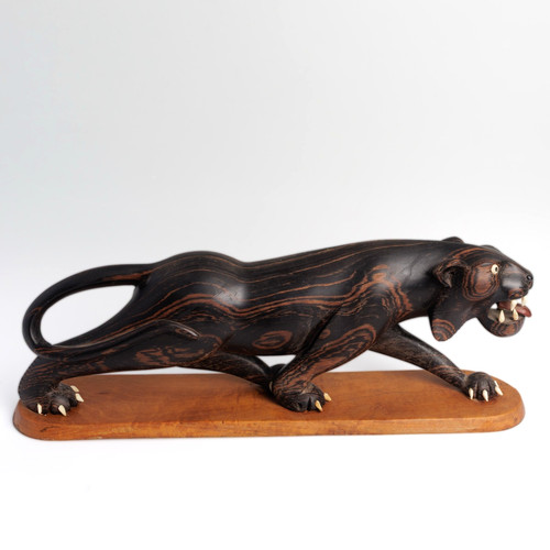 Vintage black panther statue - panther,