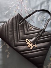 DKNY Black Quilted Leather