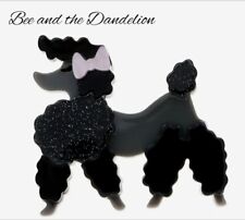Standard French Poodle Modern Layered Acrylic Brooch ~Art Deco Vintage Look