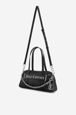 Juicy Couture Jasmine Bugatti Shoulder Bag Black Synthetic Leather Chain Detail