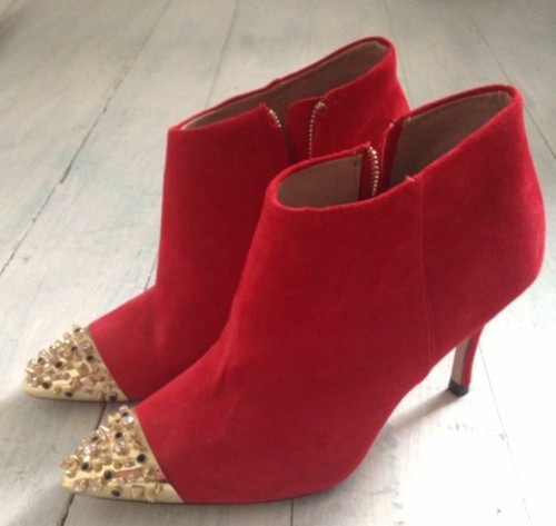 Zara red suede leather studded - suede,