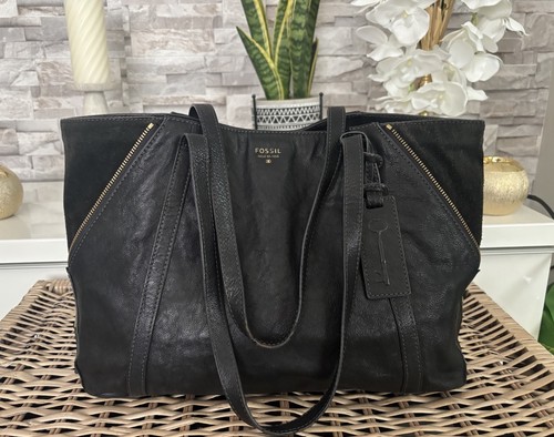 Fossil large black leather - large,