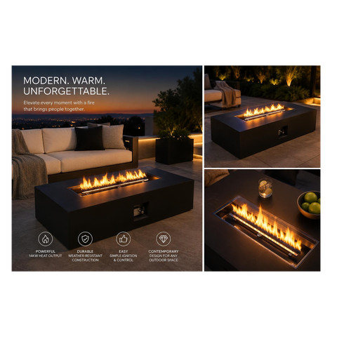 Outdoor rectangle fire pit - rectangle,