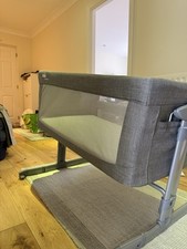 Joie Roomie Glide Grey Adjustable Height Bedside Crib Co-Sleeper Cot