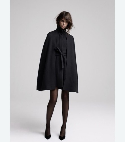 Maje black wool blend cape - maje,