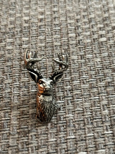 Brown pewter stag head - a,