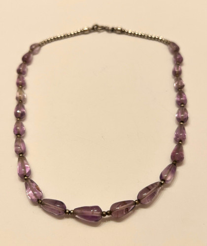 Purple oval amethyst beaded - purple,