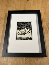 ‘Blue Tit’- Framed Woodcut
