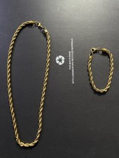 Men’s Gold Rope Chain & Bracelet Set 60cm & 18cm