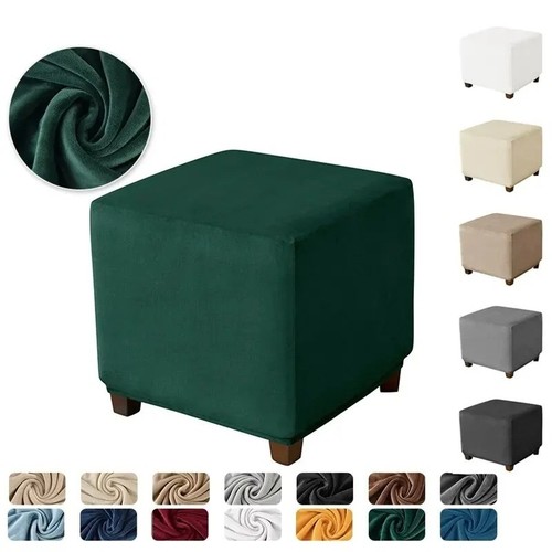 Soft velvet square ottoman - square,
