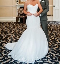 Maggie Sottero Designer WHITE Wedding Dress Size 8/10/12 (Corset Lace Up Back)