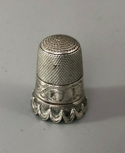Victorian silver thimble - victorian, af