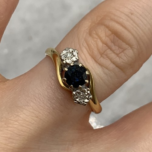 Gold sapphire diamond - 18,