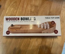 Miniature Wooden Bowling Game Set Mini Bowling Game Toy for Kids Adults