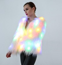 Women LED Fur Coat Stage