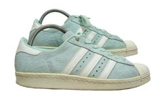 Adidas Superstar UK Size 6 US 7.5 Womens light green/white leather textured