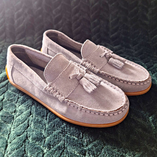 Next boys suede grey loafers - suede,