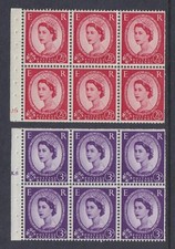 QEII Wilding Booklet Panes with Cylinder Numbers J9, K8T. Wmk St Edwards Crown.