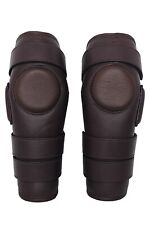 Polo Riding Knee Guards 3 Straps Leather Padded Protective Pads Supreme Quality