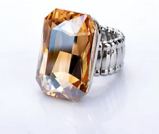 Champagne colour Resin Stone Elastic Stretch Finger Rings Jewellery Fashion Ring