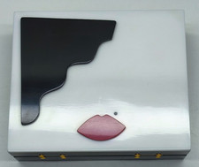 Lulu Guinness Abstract Face Chloe black & white perspex shoulder clutch bag NEW