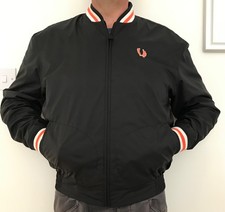GENUINE VINTAGE LIMITED EDITION FRED PERRY NYLON BOMBER JACKET BLACK SIZE LARGE 