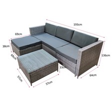 4 Seater Garden Corner Sofa