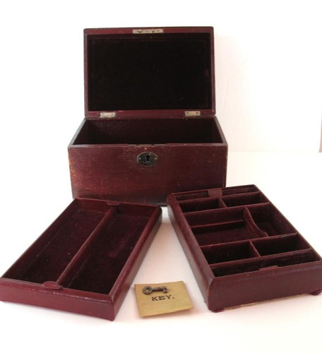 Antique leather jewellery box - jewellery,