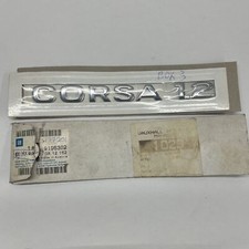Vauxhall Corsa C 1.2 Rear Boot Tailgate Silver Badge Opel GM Genuine 9196302