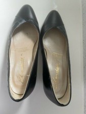Pair Black Elmdale Court Shoes With Stitching Detail UK Size 3