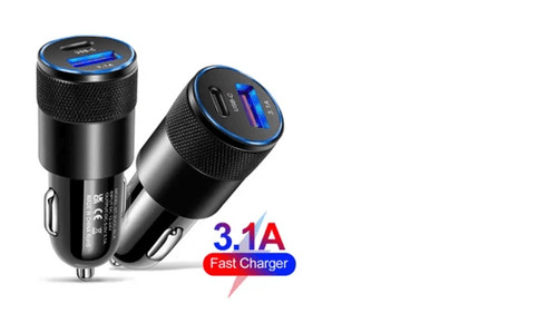 Fast car charger port - 2, usb